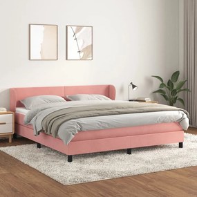 Giroletto A Molle Con Materasso Rosa 160x200 Cm İn Velluto /