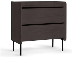 Cassettiera alta nera in rovere 80x82 cm Wrap - Bonami Selection