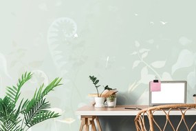 Carta da parati – Natura morta vegetale astratta in verde