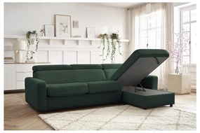 Divano angolare in verde scuro allungabile (con composizione variabile) Monaco – Bobochic Paris