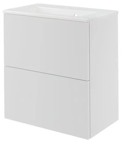 Mobile da bagno sospeso sotto lavabo L 60 x H 64 x P 35 cm bianco laccato, 2 cassetti SENSEA Neo