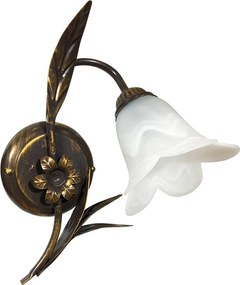 Applique 1xE14 Montatura Marrone Oro Vetro Spugnato Bianco E-Energy Amelia...