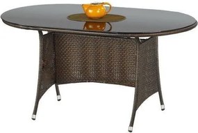 Tavolo Master in rattan/marrone L150xL90xH74 cm