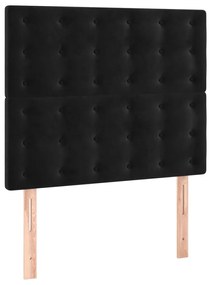 Giroletto a molle con materasso nero 100x200 cm in velluto