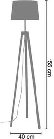 Tosel  Lampade da terra Lampada da terra cuadrado legno naturale e bianco  Tosel