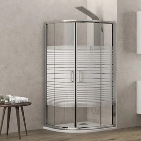 Box doccia 90x90 semicircolare vetro serigrafato altezza 180cm | K400 - KAMALU