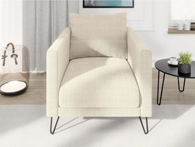 Poltrona color crema con rivestimento in ciniglia Freya – Ropez