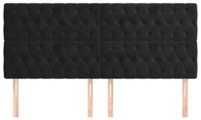 Testiere 4 pz nero 100 x 7 x 78/88 cm in velluto