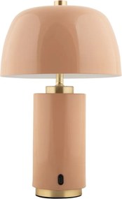 Lampada da tavolo dimmerabile a LED beige con paralume in metallo (altezza 30 cm) Freya - Leitmotiv