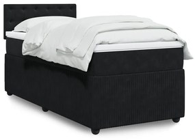 Giroletto A Molle Con Materasso Nero 90x190 Cm İn Velluto /