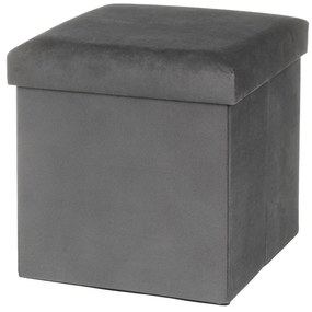 Poggiapiedi in velluto grigio scuro Estela - Casa Selección