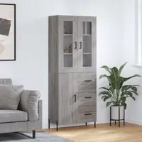 Credenza Grigio Sonoma 69,5x34x180 cm in Legno Multistrato 3198479