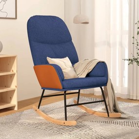 Sedia A Dondolo Blu İn Tessuto /