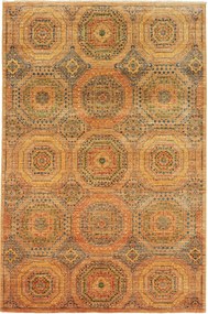 Mamluk Tappeto 130 x 190 Giallo (Pakistan) Annodato A Mano