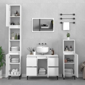 Mobile lavabo bianco 80x33x60 cm in legno multistrato