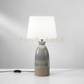 Lume navajo grgio e  tortora con paralume in tessuto bianco 1 luce ...