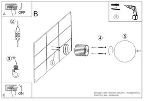 Lampada da parete blu scuro Orbital – Sollux