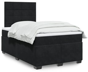 Giroletto A Molle Con Materasso Nero 120x200 Cm İn Velluto /