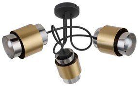 Globo 15560-3D - Lampadario a plafone MILLEY 3xE27/40W/230V nero/ottone