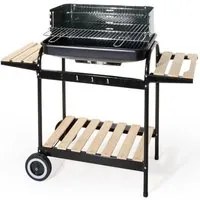 BARBECUE CON CARRELLO IN ACCIAIO VERNICIATO 103x44x90 cm CON PIANI DI APPOGGIO 765/5