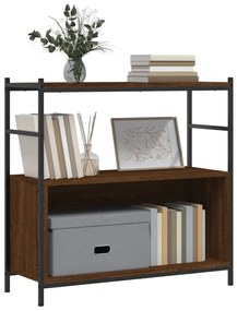 Libreria rovere marrone 80x30x78,5 cm legno multistrato e ferro