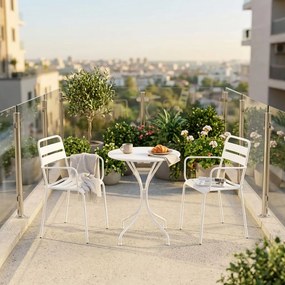 ROMANUS - set tavolo in metallo cm Ø 60 x 71h con 2 poltrone Romanus