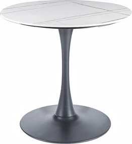 Tavolo rotondo Espero bianco/nero opaco - ø80/h75 cm