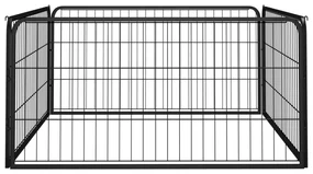 Box cani a 4 pannelli nero 100x50cm acciaio verniciato polvere