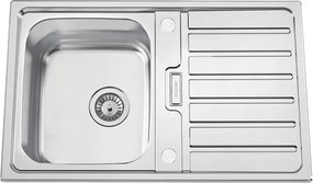 Lavello semincasso 1 vasca in inox argento RODI Urban 80 B L 50 x L 80 cm, reversibile
