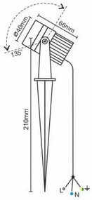 Lampada LED da esterno LED/3W/230V 2800K IP67 nero
