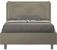 Letto una piazza e mezza senza rete imbottito 120x210 similpelle cappuccino Appia Large