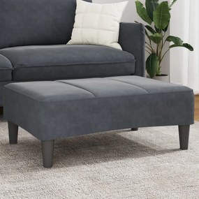 Poggiapiedi Grigio Scuro 77x55x31 Cm İn Velluto /