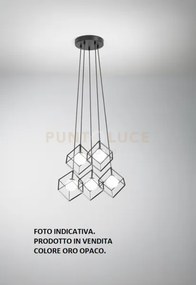 Sospensione in metallo colore oro cube 5 luci attacco g9 d.55cm