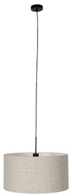 Lampada a sospensione nera paralume beige 50 cm - COMBI 1