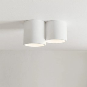 Plafoniera Rotonda 2xGX53 a Cilindri in Gesso - serie VOLUMI