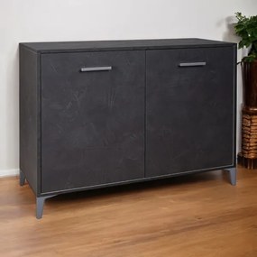 Madia in Legno 2 Ante 110x45 cm Drexa Antracite Spatolato