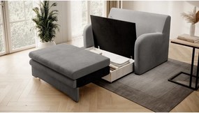 Divano grigio allungabile e rivestimento in velluto 130 cm Ario – ELTAP