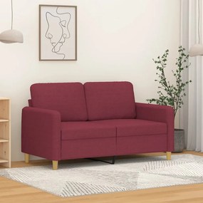 Divano A 2 Posti Rosso Vino 120 Cm İn Tessuto /
