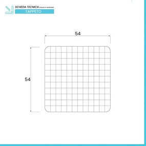 Tappetino Antiscivolo Per Doccia In PVC Mosaico tortora 54x54 Cm