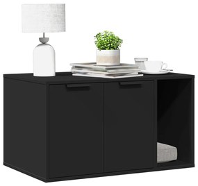 Recinto Per Lettiera Per Gatti Nero 80x50x45 Cm İn Truciolato /