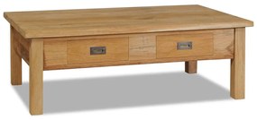 Tavolino Da Salotto İn Legno Massello Di Teak 100x60x35 Cm /