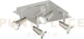 Spot led miami cromo e nickel 4 luci attacco gu10 led 5w 400lm 2700...