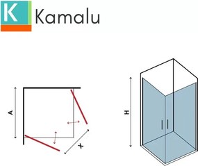 Box doccia angolare 90x80 due ante battenti finitura cromo | KS2800 - KAMALU