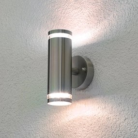 Lindby Lampada parete esterni Tiberius acciaio inox LED