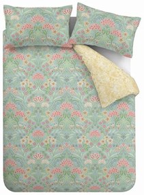 Biancheria da letto gialla/verde in cotone per letto matrimoniale 200x200 cm Art Deco Hydrangea – RHS