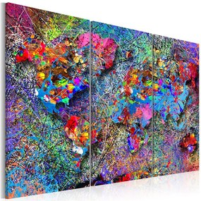 Quadro World Map  Colourful Whirl  Colore colorful, Dimensioni e Misure 90x60