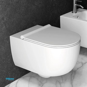 Alice Ceramica "Unica" Wc Sospeso Bianco Lucido Senza Brida