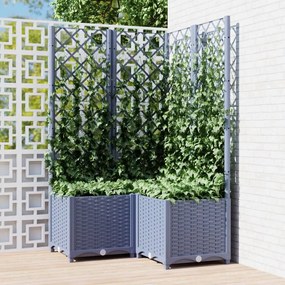 Fioriera Da Giardino Con Graticcio Grigio Blu 80x80x136 Cm Pp /