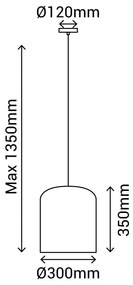 Lampada a sospensione in rattan, altezza 135 cm Babel - SULION