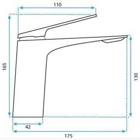 REA-B2703 - Miscelatore per lavabo AVALON 16,5 cm oro spazzolato